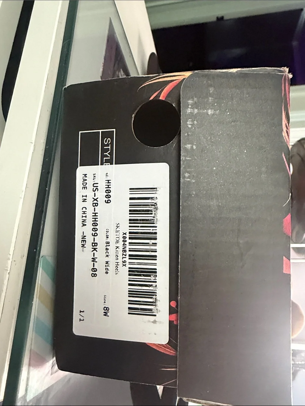 Black Square-Toe Thong Heels